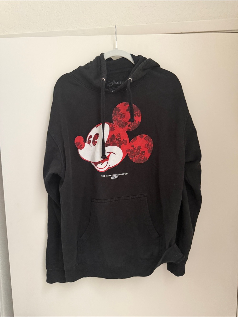 Neff Black Crewneck Hoodie with Red Mickey Graphic - Men's Sweater